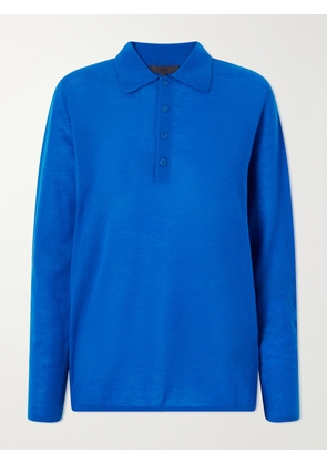 Tibi - Wool-blend Knit Polo Sweater - Blue - xx small,x small,small,medium,large,x large