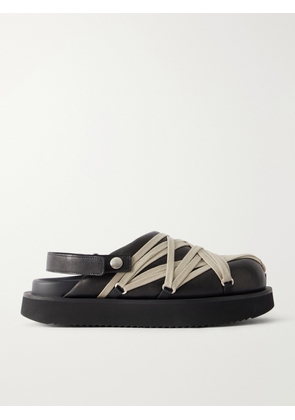 Rick Owens - Megalace Platform Leather Mules - Black - IT36,IT37,IT38,IT39,IT40,IT41