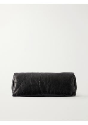 Rick Owens - Baguette Logo-debossed Crinkled Leather Clutch - Black - One size