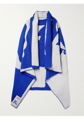Burberry - Wool-Jacquard Throw - Men - Blue
