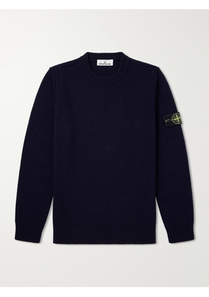 Stone Island - Logo-Appliquéd Wool-Blend Sweater - Men - Blue - S
