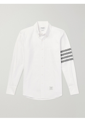 Thom Browne - Logo-Appliquéd 4-Bar Embroidered Cotton-Oxford Shirt - Men - White - 1