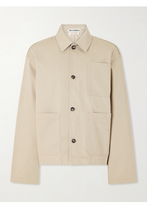 JW Anderson - Logo-Embroidered Cotton-Twill Jacket - Men - Neutrals - S