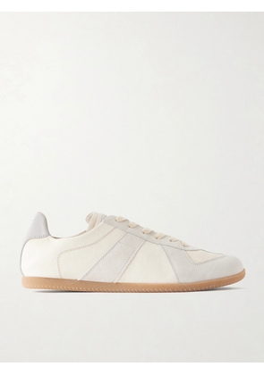 Maison Margiela - Replica Suede-Trimmed Leather Sneakers - Men - Neutrals - EU 40