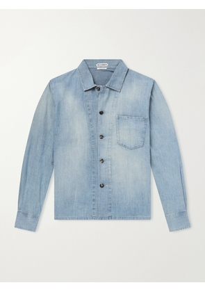 JW Anderson - Slant Logo-Appliquéd Panelled Denim Shirt - Men - Blue - S