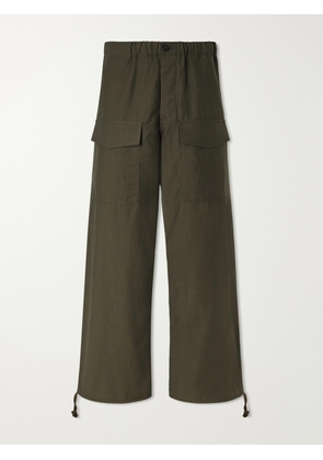 JW Anderson - Wide-Leg Cotton-Blend Canvas Parachute Trousers - Men - Green - S