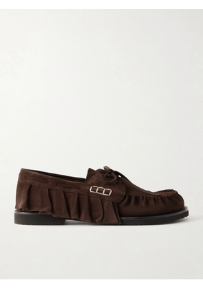 JW Anderson - Ruffle Suede Boat Shoes - Men - Brown - EU 41