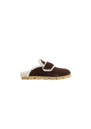 Suede And Shearling Mules