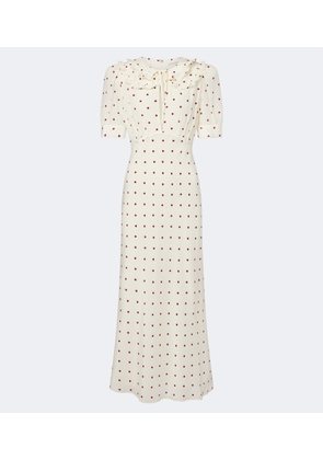 Alessandra Rich Ruffled polka-dot silk midi dress
