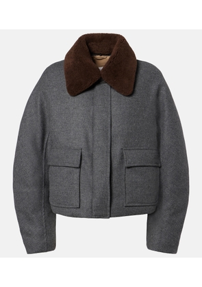 Brunello Cucinelli Shearling-trimmed alpaca-blend down jacket