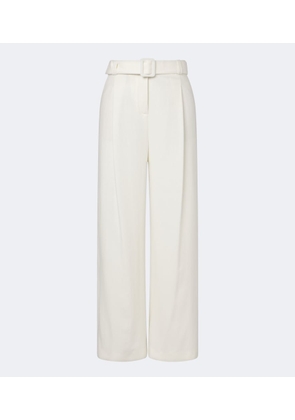 Eleventy Belted wool and cashmere wide-leg pants