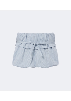 Magda Butrym Belted striped cotton and silk shorts