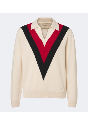 Valentino Jacquard cashmere polo sweater