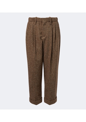Brunello Cucinelli High-rise wool-blend straight pants