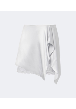 Acne Studios Layered lace-trimmed satin miniskirt