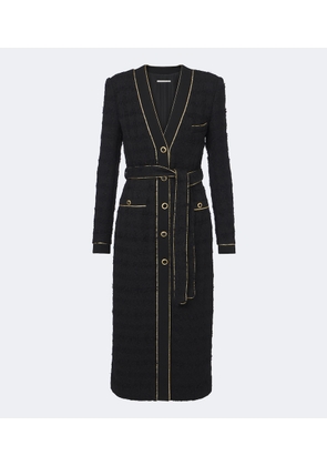 Alessandra Rich Belted cotton-blend boucle tweed coat