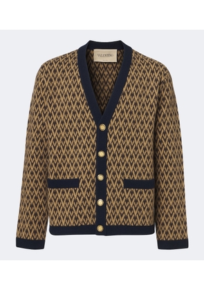 Valentino Toute La V jacquard virgin wool cardigan