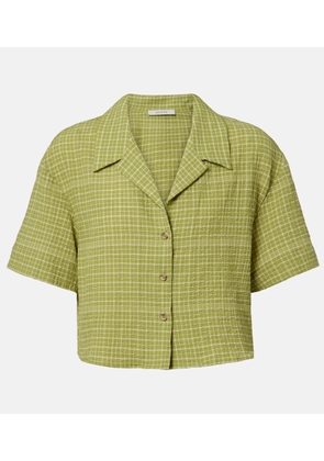 Asceno Lincoln checked cotton bowling shirt