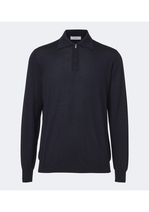 Lardini Wool, silk, and cashmere polo sweater