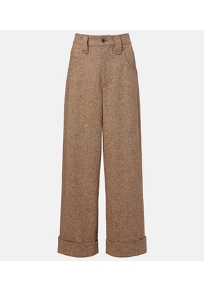 Brunello Cucinelli Monili wool-blend flannel wide-leg pants