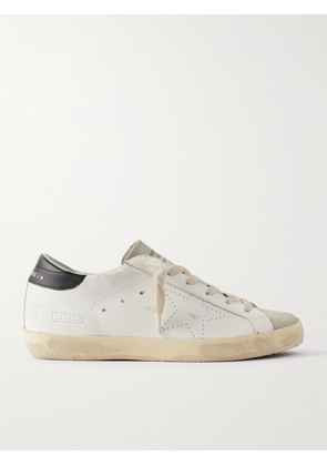 Golden Goose - Super-star Distressed Leather And Suede Sneakers - White - IT35,IT36,IT37,IT38,IT39,IT40,IT41,IT42