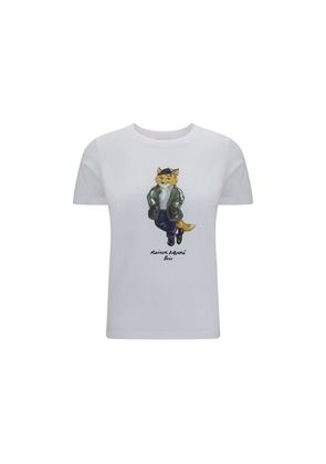 Maison Kitsuné White Cotton T-Shirt - L