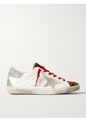 Golden Goose - Superstar Distressed Leopard-print Calf Hair, Leather And Suede Sneakers - White - IT35,IT36,IT37,IT38,IT39,IT40,IT41,IT42