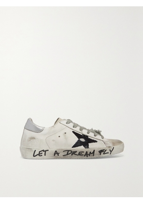 Golden Goose - Superstar Distressed Printed Leather Sneakers - White - IT35,IT36,IT37,IT38,IT39,IT40,IT41,IT42