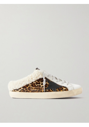 Golden Goose - Sabot Distressed Leopard-print Calf Hair, Leather And Shearling Slip-on Sneakers - Animal Print - IT35,IT36,IT37,IT38,IT39,IT40,IT41,IT42