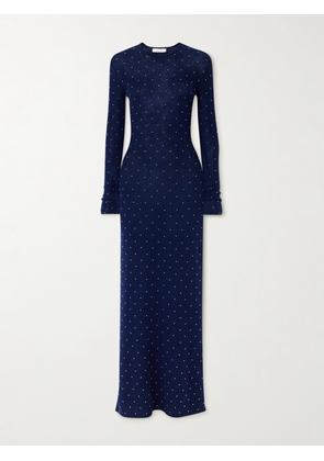 RABANNE - Studded Wool-blend Maxi Dress - Blue - x small,small,medium,large,x large