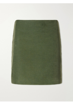 BLAZÉ Milano - Coci Cotton-corduroy Mini Skirt - Green - 00,0,1,2,3,4