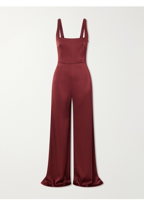 Galvan - Geneva Sunrise Satin Jumpsuit - Burgundy - FR 34,FR 36,FR 38,FR 40,FR 42,FR 44