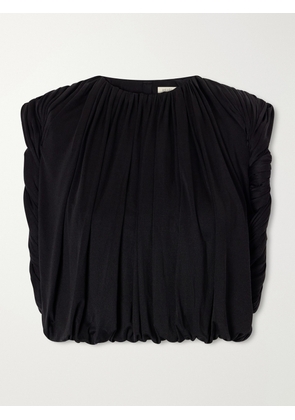 Heirlome - Effie Gathered Silk-jersey Tank - Black - x small,small,medium,large