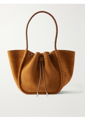 Proenza Schouler - Large Leather-trimmed Ruched Suede Tote - Brown - One size