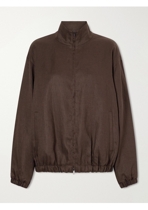 ssstein - Gathered Linen Jacket - Brown - x small,small,medium