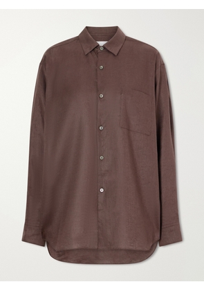 ssstein - Oversized Linen Shirt - Brown - x small,small,medium