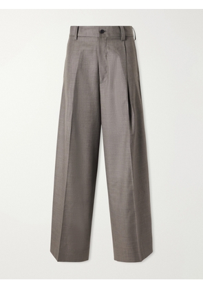 ssstein - Wool Pleated Wide-leg Pants - Gray - x small,small,medium