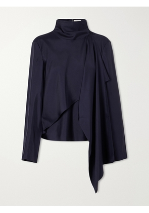 RÓHE - Scarf-detailed Silk-satin Blouse - Blue - DK32,DK34,DK36,DK38,DK40,DK42