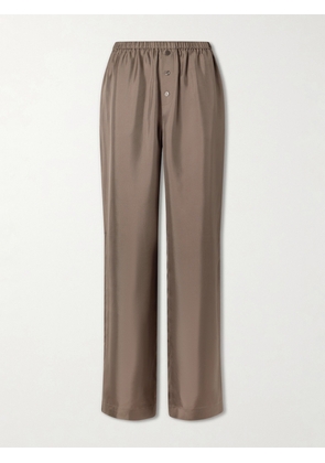 RÓHE - Silk-satin Wide-leg Pants - Brown - DK32,DK34,DK36,DK38,DK40,DK42,DK44