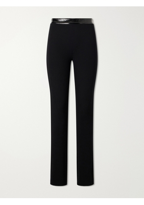 COURREGES - Ribbed Flared Vinyl Pants - Black - x small,small,medium,large,x large,xx large