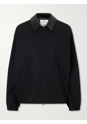 COURREGES - Logo-embroidered Cotton Canvas Bomber Jacket - Black - x small,small,medium,large