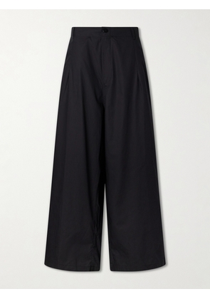 Jamie Haller - The Lotus Cotton-poplin Wide-leg Pants - Black - x small,small,medium,large,x large