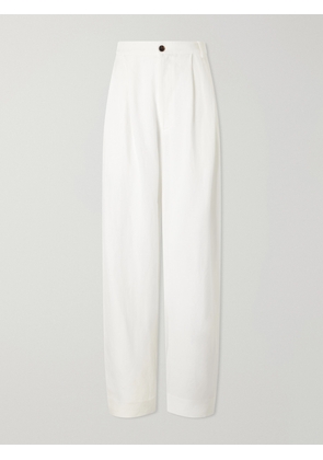 Jamie Haller - Tapered Linen-blend Pants - White - x small,small,medium,large,x large