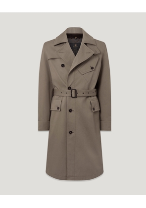 Belstaff Men's Supersenia Coat Stormcoat Gabardine Dark Fawn Size 50