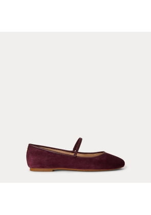 Jayna Nappa-Trim Suede Mary Jane Flat