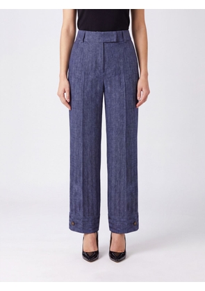 GIORGIO ARMANI High-Waisted Wide-Leg Palazzo Trousers in Pure Silk