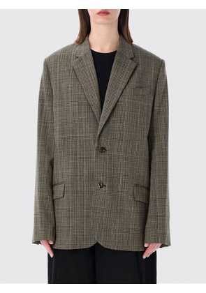 SOEUR Single-Breasted Check Wool-Blend Blazer