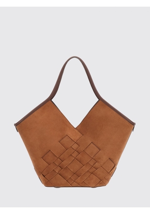 HEREU Calella Flared Suede Tote Bag with Double Handle and Internal Pouch