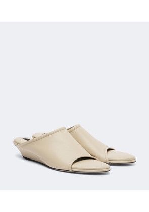 Christen Stretch leather wedge mules