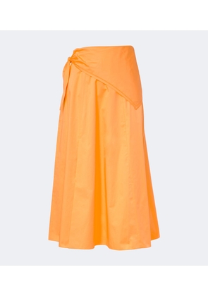 Vince Scarf-detail cotton midi skirt